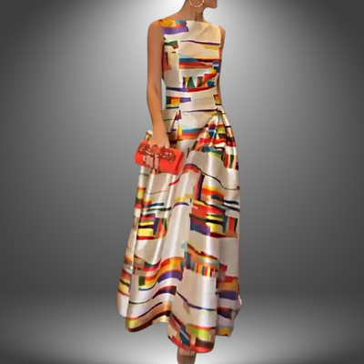 Tatum | Elegant Printed Long Party Dress