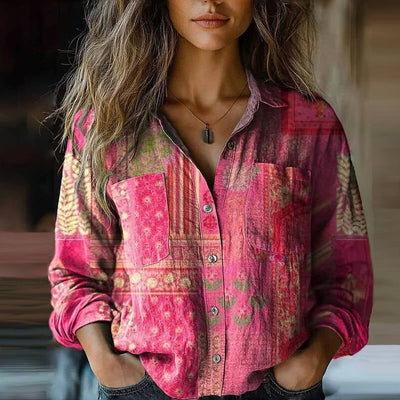 Nives™ – Bohemian Pattern Vintage Blouse
