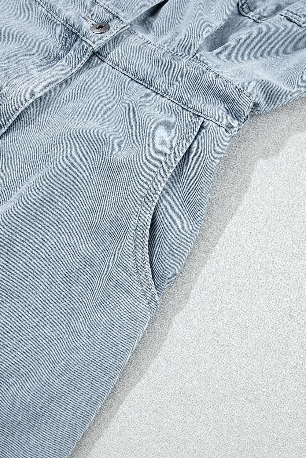 Paisley | Elegant Denim dress with Short Bat Sleeves